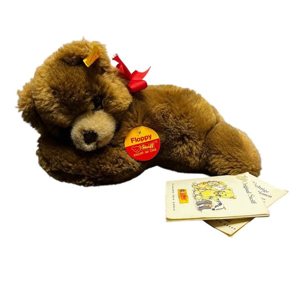Vintage Steiff Floppy Brown Bear #082108 Plush 8" W/Tags Button Germany RARE - Picture 5 of 12